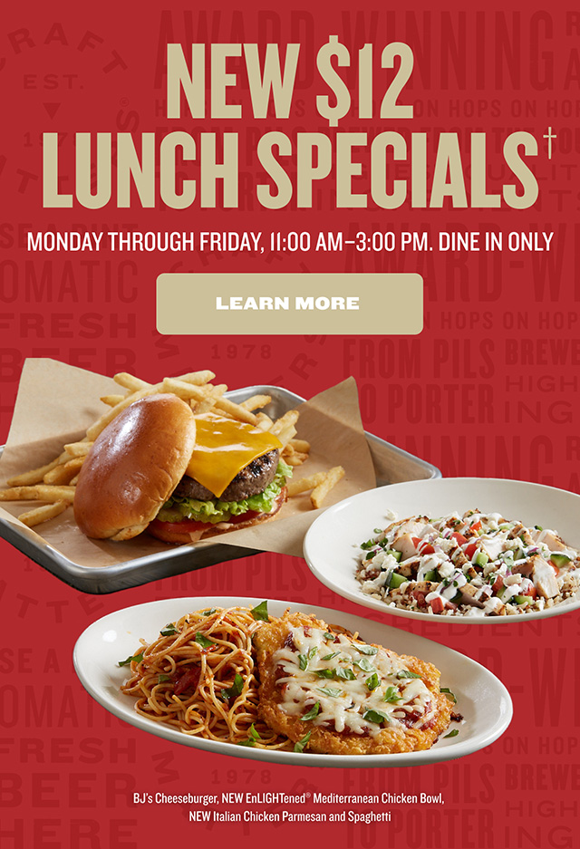 New $12 Lunch Specials!